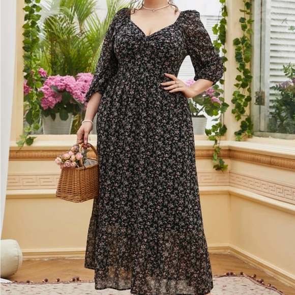 Women Tan Brown Sweetheart Neck Tiered Maxi Plus Size Dress